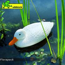 Úszó kacsa fehér, 37 cm - Élethű madár figura - csalimadár / 1382540