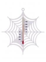 Nature Kültéri műanyag hőmérő, pókháló forma - fehér 15x14x0,3 cm