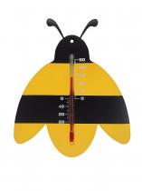 Nature Kültéri műanyag hőmérő - sárga/fekete méhecske forma15x12x0,3 cm